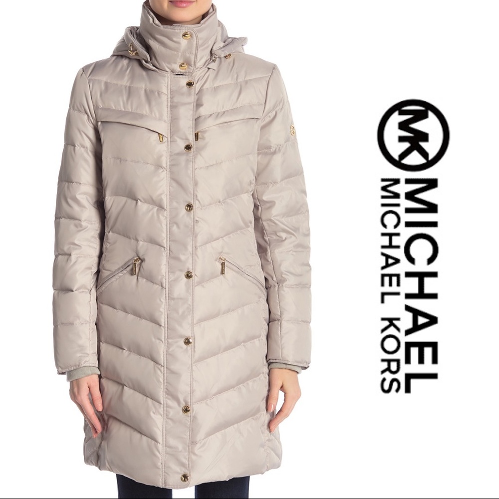 NWT Michael Kors Quilted Hooted Jacket - Picture 1 of 6